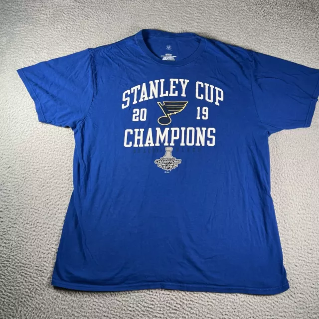 Camiseta Blues NHL St Louis para Hombre XL Azul Mangas Cortas Stanley Cup Champions