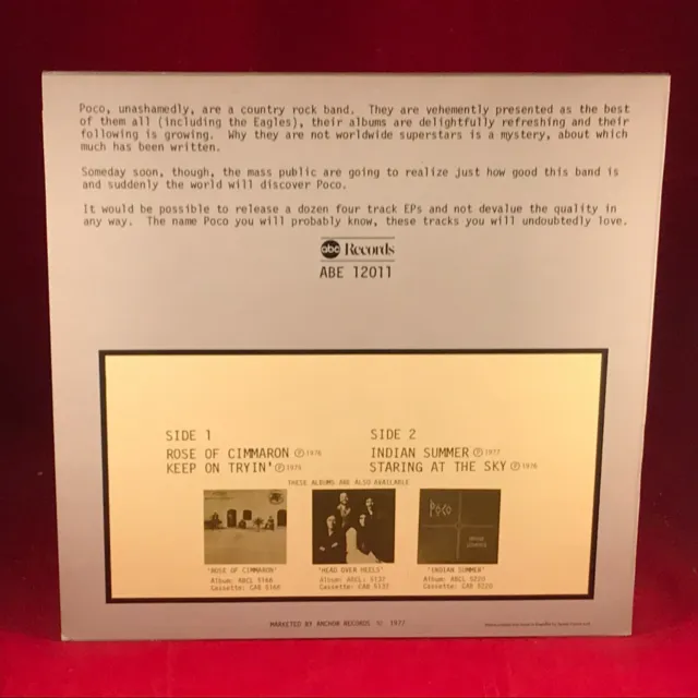 POCO Four Tracks From Poco 1977 UK 4-track 12" Vinyl Single EXCELLENT CONDITIO 2