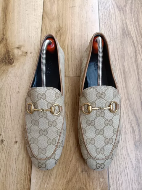 Gucci Gg Monogram Horsebit Jordaan Jacquard Loafers Size 36 Eu, 5.5 Us, 3.5 Uk
