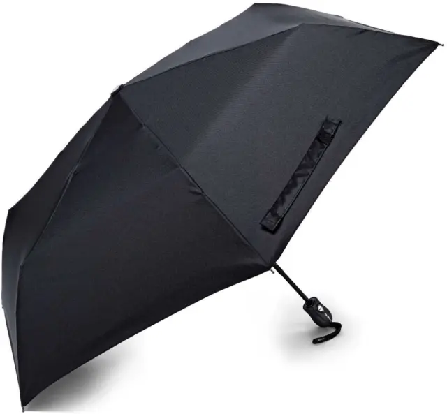 Samsonite Compact Auto Open/Close Umbrella, Black, One Size