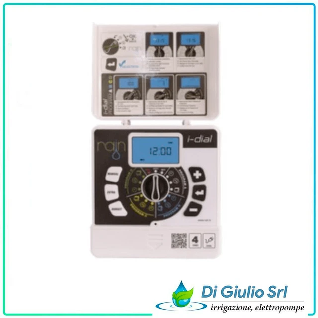 Programmatore Rain I-Dial Centralina Indoor 24 Vac Orto Giardino 6 Stazioni