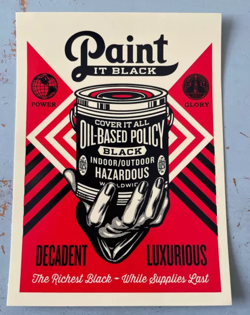 "Pegatina de póster de imagen artística Obey Giant Shepard Fairey pintarlo negro (rojo) 4,75x6"""