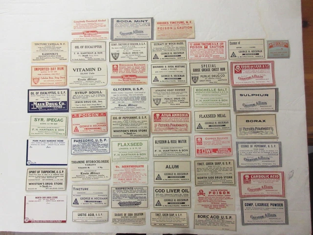 50+Old Poison Pharmacy-Apothecary-Medicine Bottle Labels= 50+Old Poison Pharmacy-Apothecary-Medicine Bottle Labels=