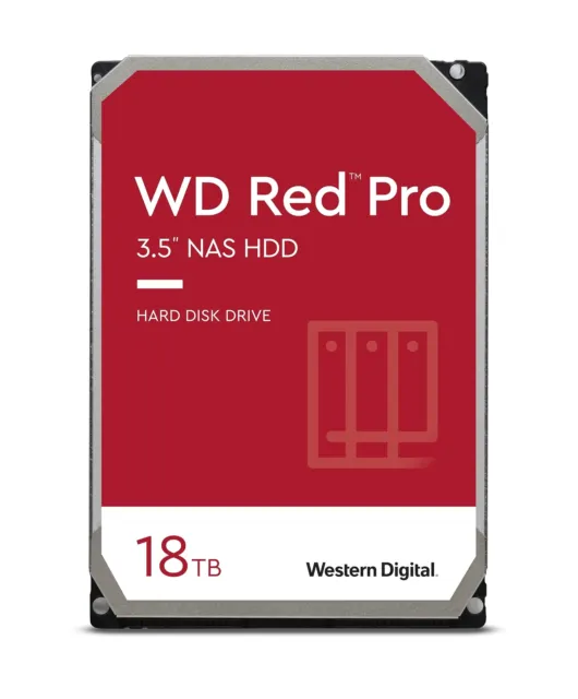 WD Red Pro 18TB NAS 3.5" Internal Hard Drive - 7200 RPM Class, SATA 6 Gb/s, CMR,