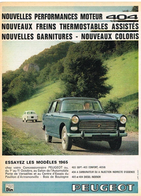 PUBLICITE ADVERTISING 105  1964  PEUGEOT  la  404