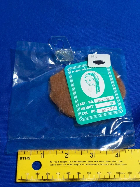 NOS Retro 70s Brown High Quality Wig Fake Sideburns VTG Elvis Costume Halloween
