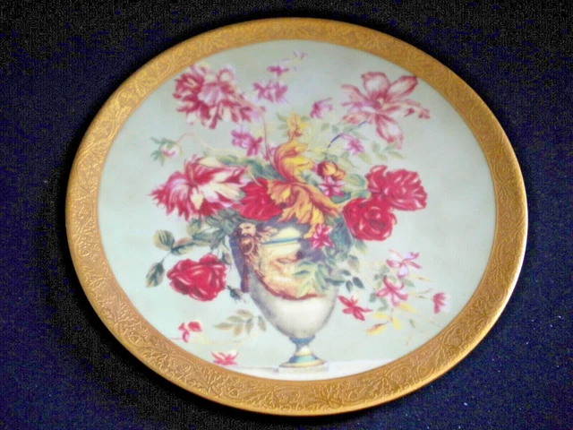 Assiette en porcelaine de Limoges - décor floral