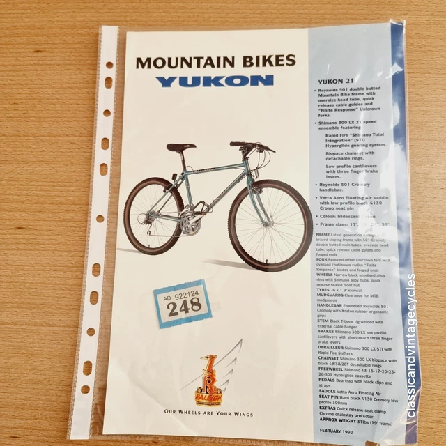 Brochure Raleigh Scorpion 12 Années 1980-90 – Fiche Constructeur D’origine #223