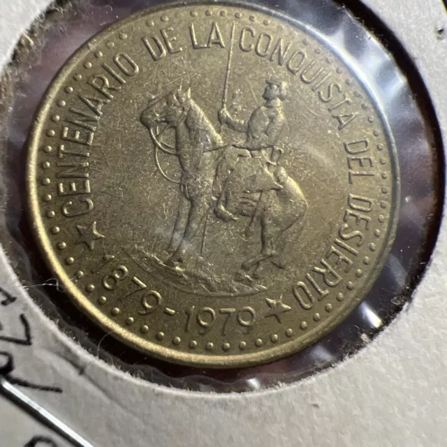 Coin Argentina 50 Pesos 1979 Commemorating 100th Of Patagonia Conquest Z668