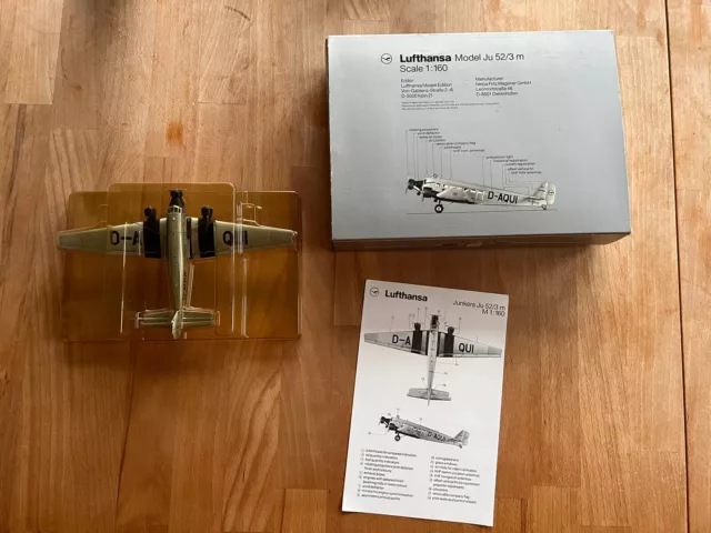 Herpa Ju 52/3 m Fertigmodell 1:160 Flugzeug Lufthansa Modell Edition NEU