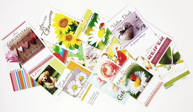 Zyluniy Geburtstagskarten Set - 24 Stück Mit Umschlägen & Aufklebern