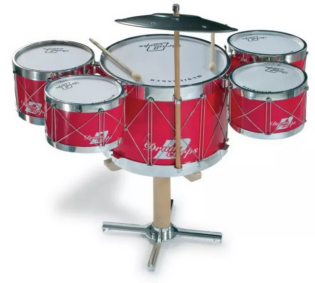 Legler NIÑOS 6 Pieza Drumkit Tambor Set 5 + Sombrero de Copa Encendido Soporte 2