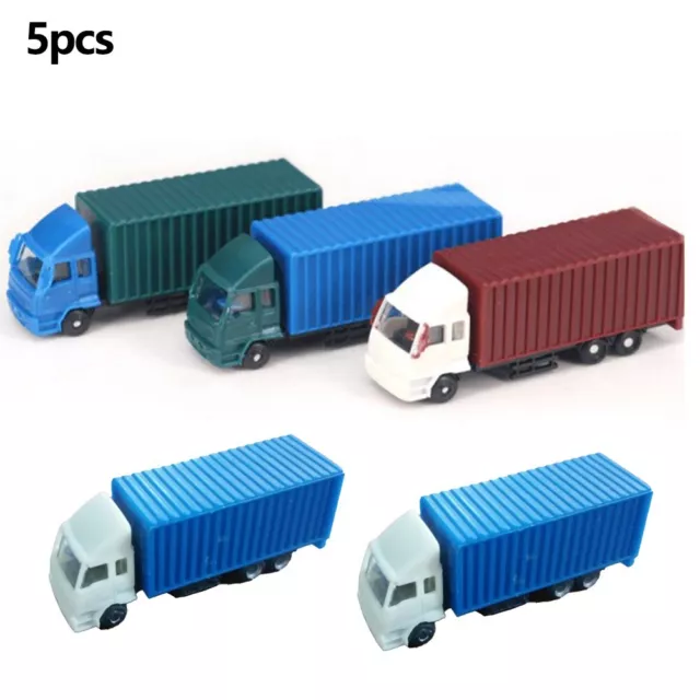 5PCS 1:150 Scale Miniature Container Truck Model N Gauge Diorama Accessories