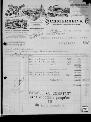 DesMarais Frères  raffinerie de pétrole bidon huile   1922 facture  Ets 