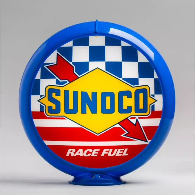 Sunoco Racing Gasoline 13.5" Gas Pump Globe w/ Light Blue Plastic Body (G261)