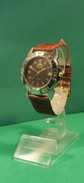 Wenger Attitude Heritage - Orologio da polso da uomo, cinturino in pelle, diametro 42 mm, analogico, al quarzo, impermeabile fino a 100 m, Marrone/nero., Striscia