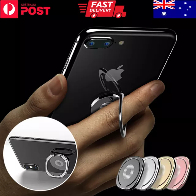 Ring Finger Mobile Phone Holder Car Mount Ring Magnetic Metal Hook Stand Grip AU
