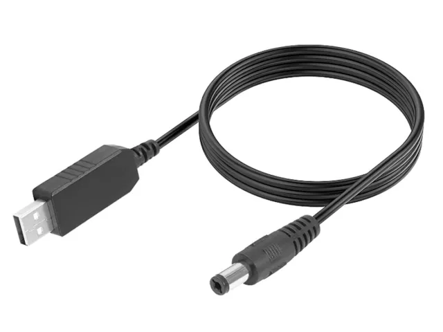 Cavo Convertitore Di Tensione Da USB 5V a Jack DC 5,5X2,1mm 12V Lunga 1M