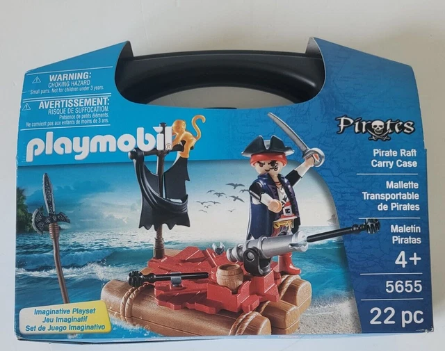 Tenue Playmobil Pirate Garçon - Noir Et Jaune Avec Chapeau - Pièces Des Sets 3939 Et 3053, Occasion