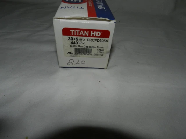 Packard Titan HD 30+5 MFD PRCFD305A 440/370 VAC Motor Run Capacitor Round