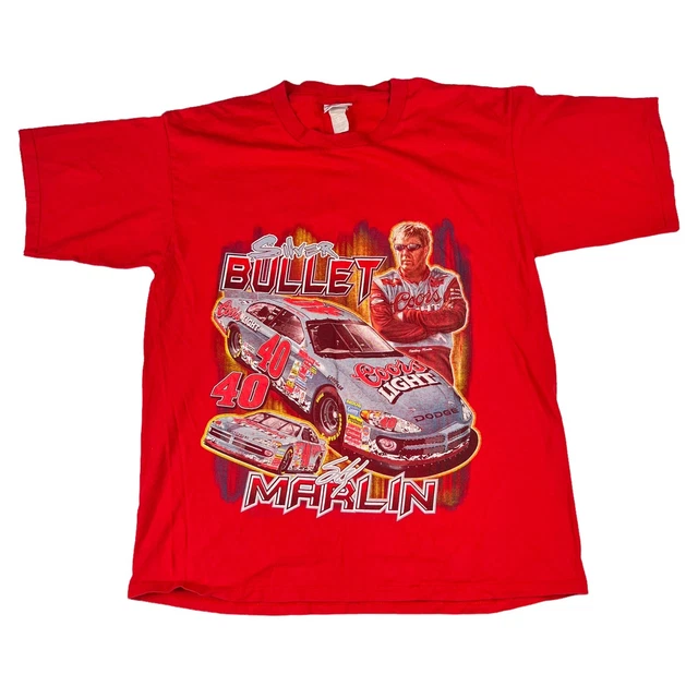 STERLING MARLIN Nascar Coors Light T-Shirt Size Large Vintage Chase Tag