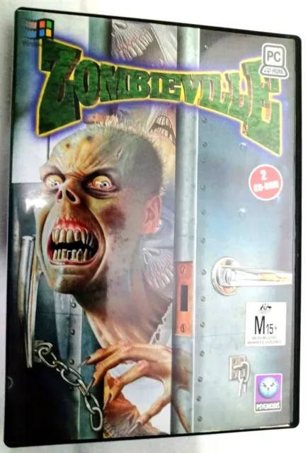 Zombieville PC Game Vintage Early Windows 95 (c) 2 x CD ROM Rated M 15+ Rare.