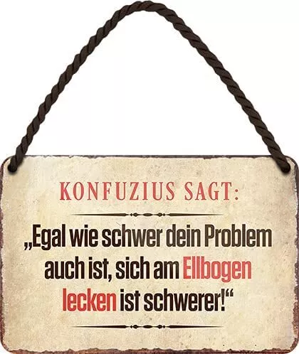 Blechschild Lustiger Spruch “Konfuzius SAGT“ Geschenkidee Deko