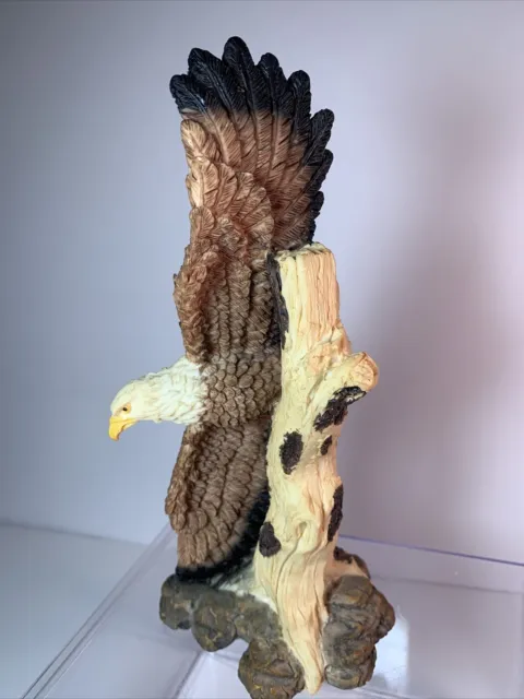 Majestic Resin Bald Eagle Statue  ~ Wings Spread Wide Open ~ Beautiful Details