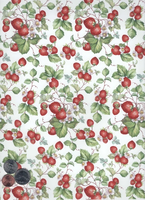 Hoja de calcomanías de cerámica sobreesmaltado Allover fresa Chintz 1 pieza 9"" X 13-3/4"" 3015