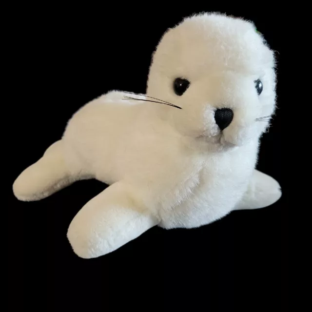 Vintage 1990 Mary Meyer White Seal Plush Stuffed Animal 11"