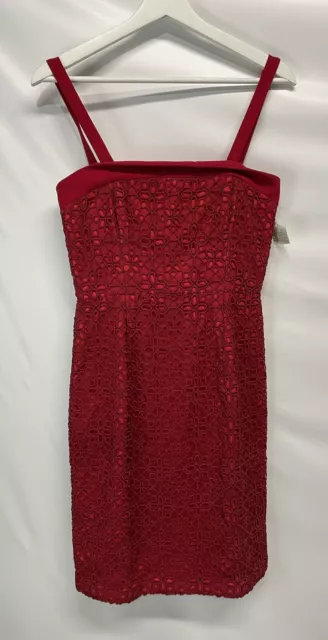 Alice by Temperley Womens Red Eyelet Lace Sheath Dress Red US 6/UK 10