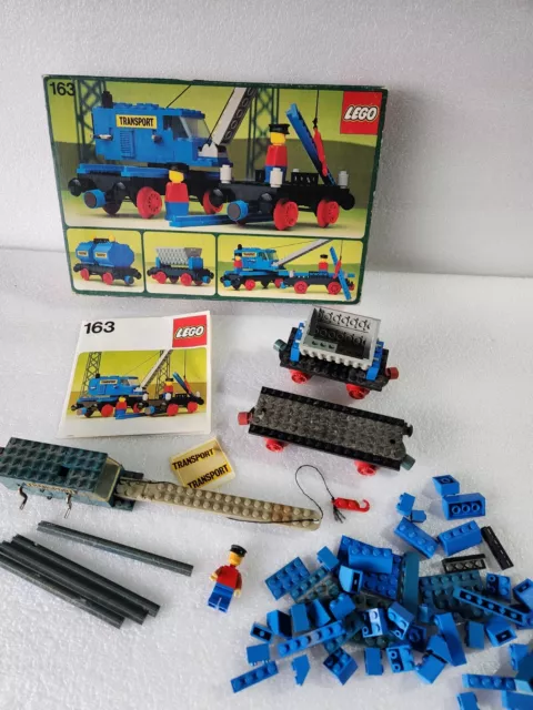 Vintage 1977 Lego 163 Transport Crane Train Carriages Boxed Most Parts Included