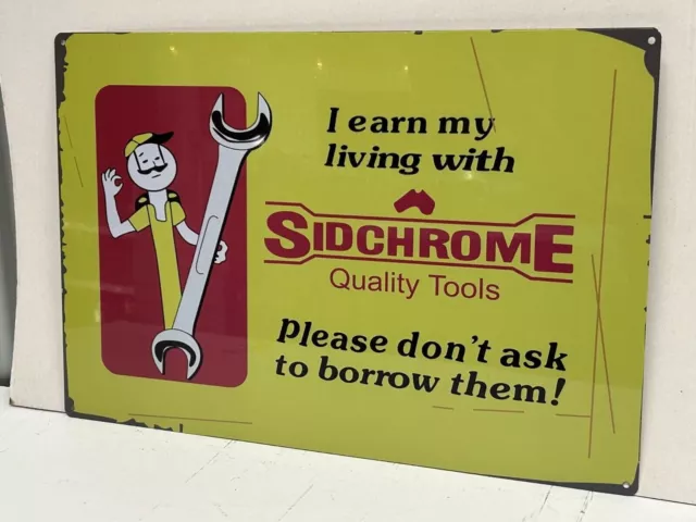 Sidchrome Sid The Spanner Man Repro Metal Tin Sign Perfect Bar Man Cave Hot Rod