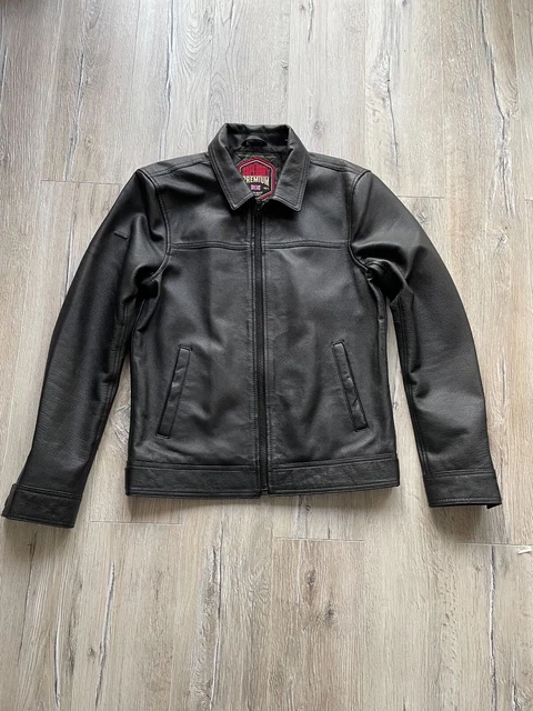 SUPERDRY MENS Curtis Black Leather Jacket Medium 60.00 PicClick UK