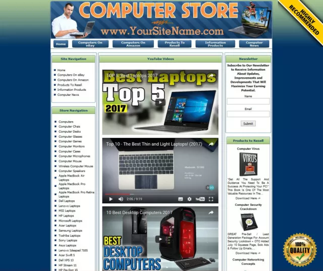 Laptop Computers Fully Automated Affiliate Store Business Website For Sale