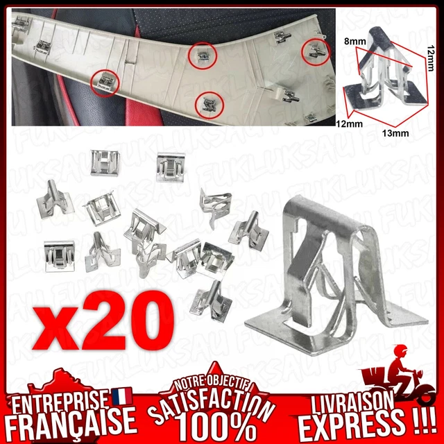 X AUTOHAUX 50 Clips Métal Ton Bronze Pour Tableau De Bord Et Console Voiture - Fixation Facile Pour Câbles Et Fils