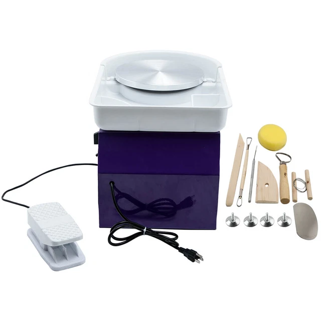Máquina de cerámica de rueda de cerámica eléctrica 350W 110V 25 cm/9,84"" arcilla artística artesanal