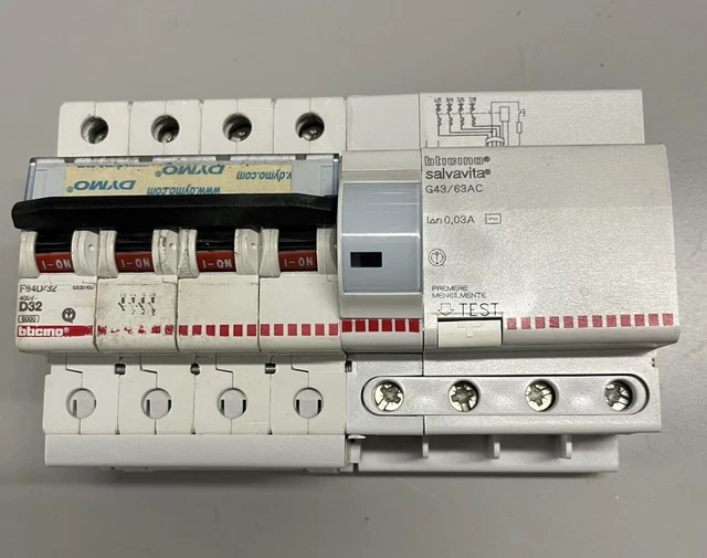 Interruttore magnetotermico 4 pezzi 1 polo neutro curva c btdin rs fc881c *** ampere : 16