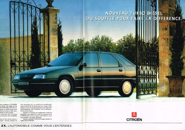 PUBLICITE ADVERTISING 124 1992 CITROEN ZX COUPE ( 2p) EUR 3,50