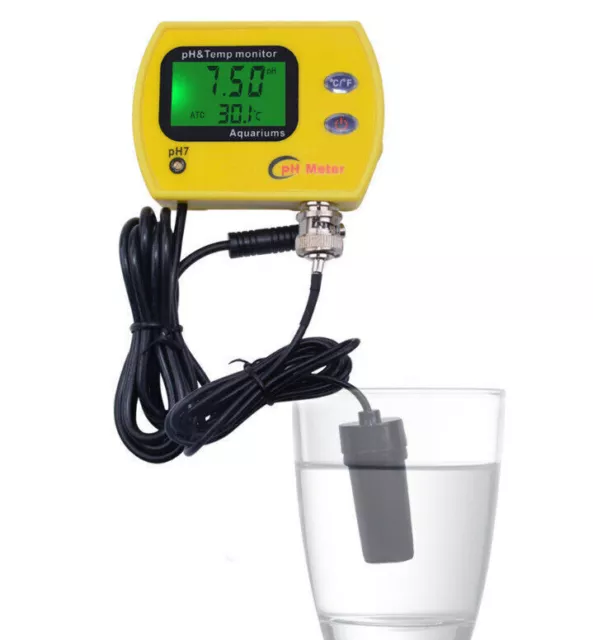 LCD Digital Online pH Meter Aquarium Water Quality Monitor Analyzer Thermometer