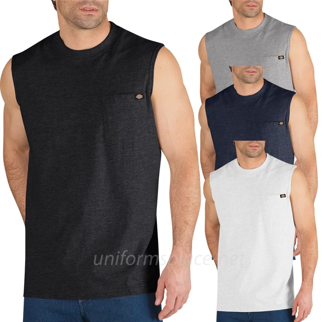dickies sleeveless pocket tee