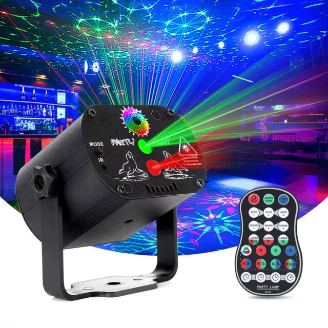 Sound Active RGB LED Laser Projektor Lichteffekt Party Bühnenlicht Weihnachten