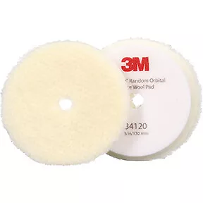 3MÖ Perfect-itÖ Random Orbital Wool Compounding Pad 34120, Coarse, White, 5 in