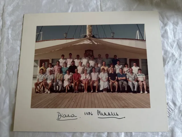 PRINCESS DIANA AND Charles Aboard HM Yacht Britannia 1986 RARE Signed ...
