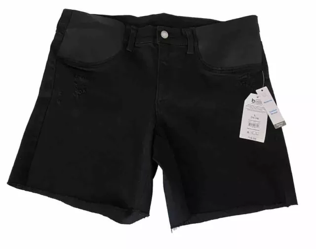 Time And Tru Maternity Black Denim Shorts Size Large 12-14