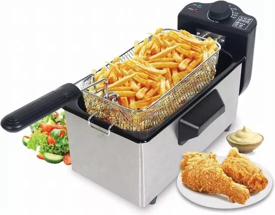 3 Liter Edelstahl Kaltzonen-Fritteuse 2000 Watt Friteuse