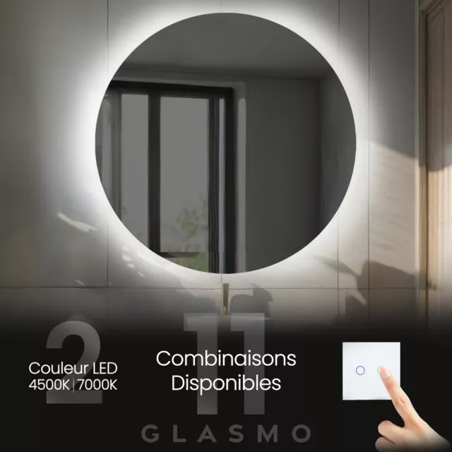 Miroir de Salle de Bain Lumineux LED | Illumination Eclairage | Sur Mesure