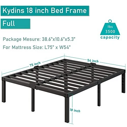 BED FRAME WITH Headboard Compatible Storage No Box Spring Needed Full