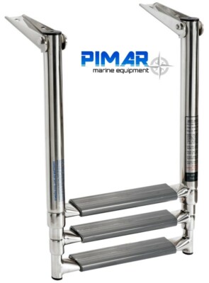 SCALETTA IN INOX PER PLANCETTA 3 GRADINI 36 X 76 CM - prodotti per la nautica