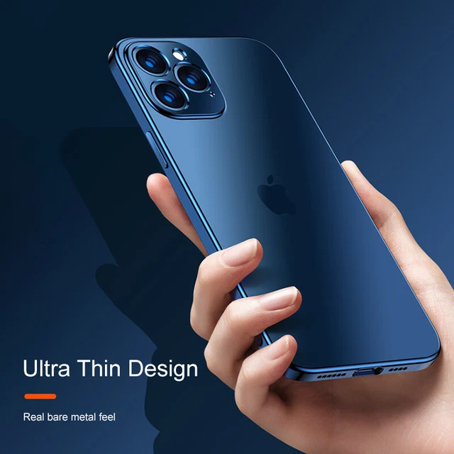 For iPhone 12 11 Pro Max 12 Mini Luxury Plating Frame Silicone Matte Phone Case